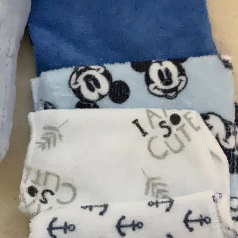 Cozy Gray and Blue Kids Mittens